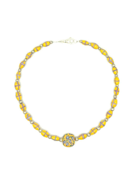 Antique Venetian French Cross Trading Bead Necklace