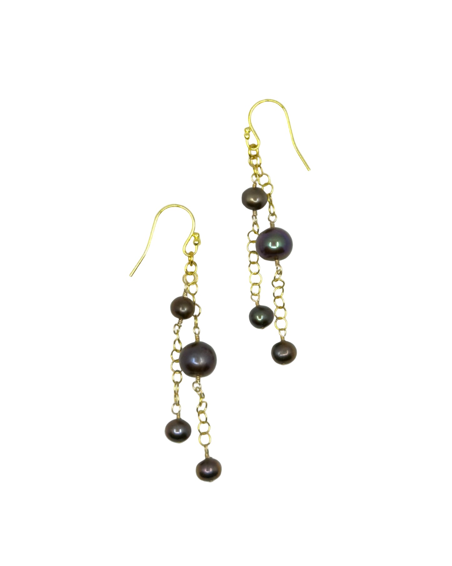 Tahitian Pearls and Chain Drop Pearls