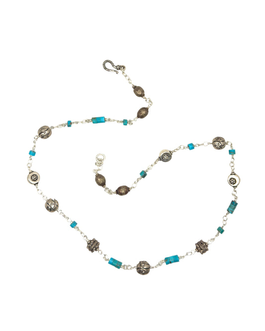 Kingman Mine Turquoise and Sterling Silver Necklace