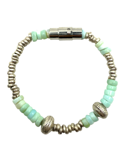 Peruvian Opal and Silver Bracelet