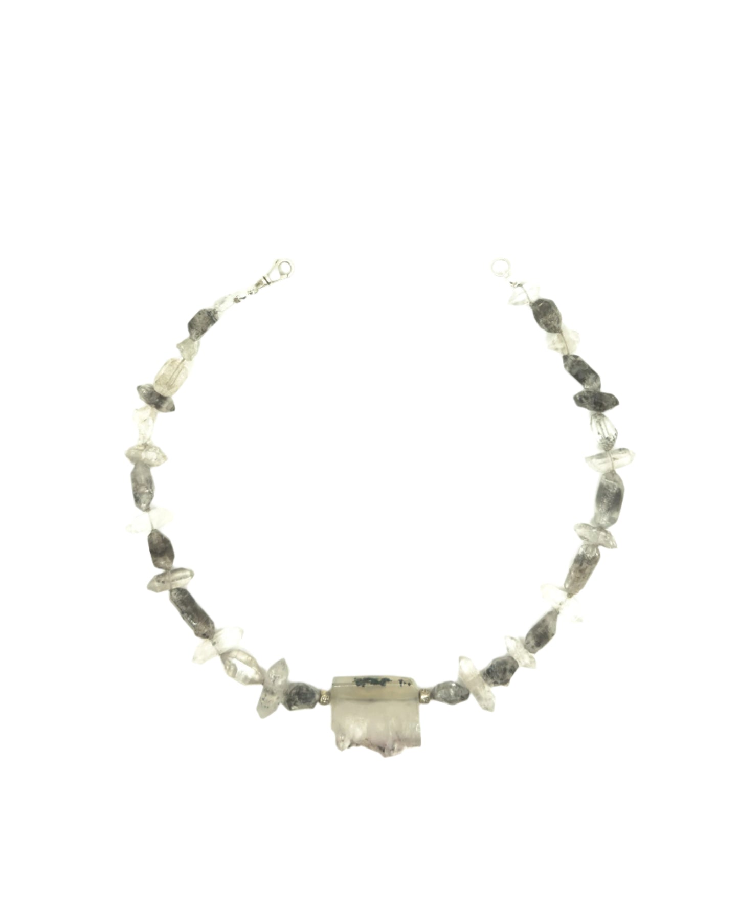 Double Terminated Herkimer Quartz Necklace with Quartz Pendant