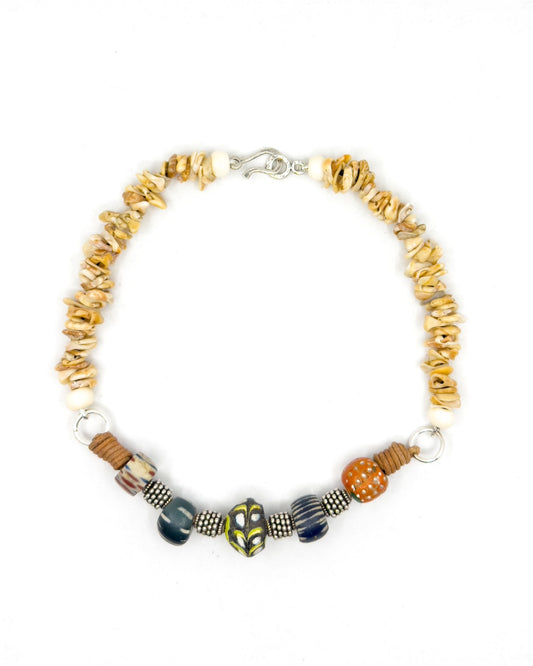 Antique Treasures Necklace - Shells and Venetian Beads