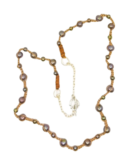 Tahitian Pearl Macrame Necklace