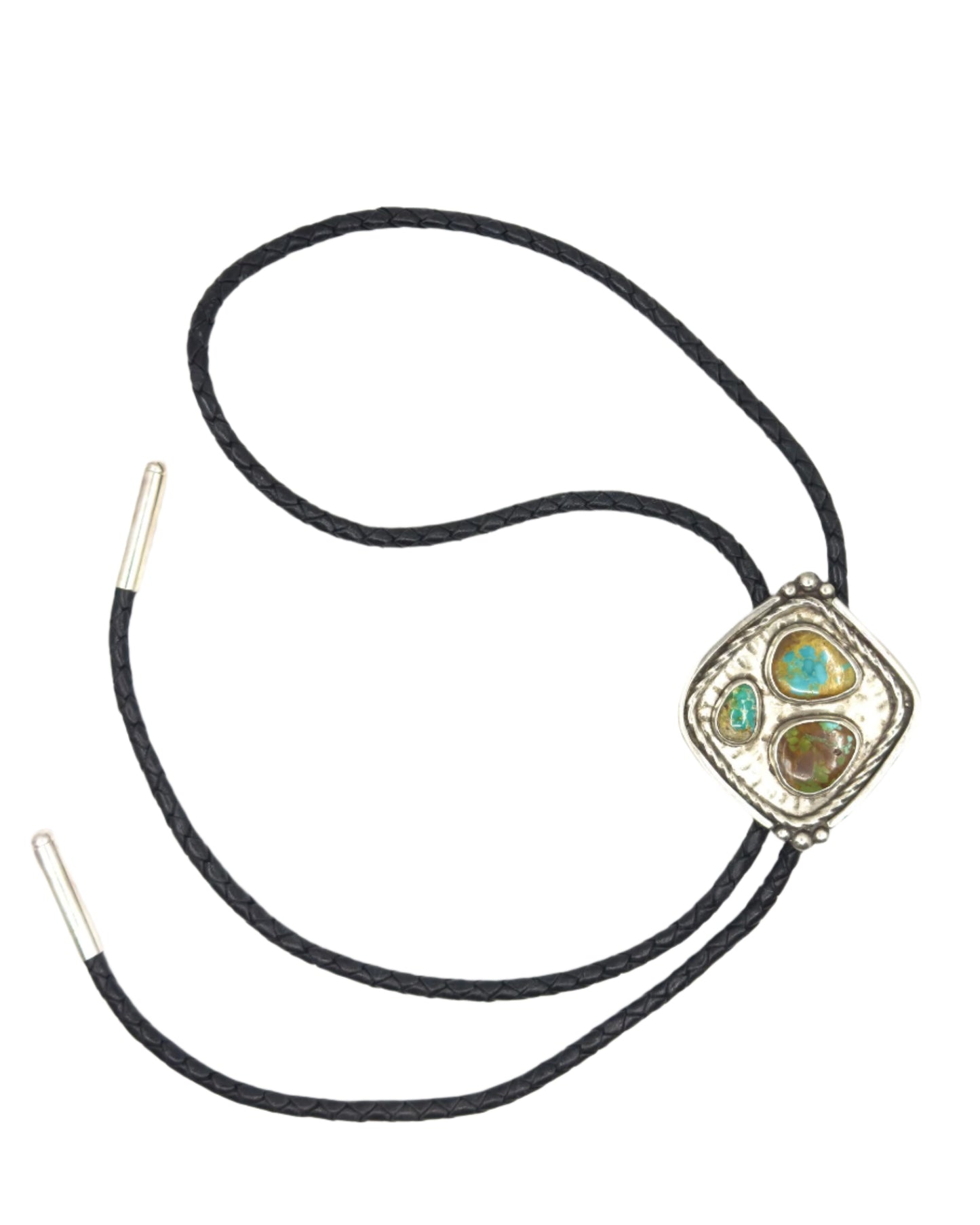 Hand-fabricated Sterling Silver and Turquoise Bolo Tie