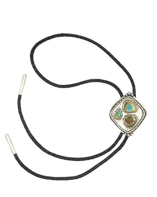 Hand-fabricated Sterling Silver and Turquoise Bolo Tie
