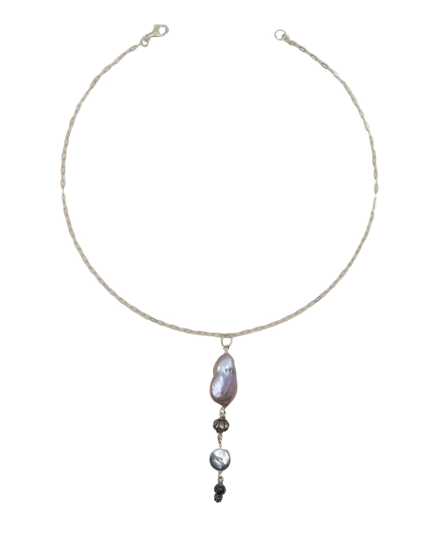 Pearl Drop Dangle on a Sterling Silver Chain