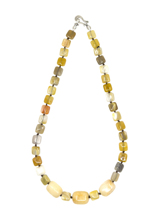 Agate & Honey Jade Beaded Necklace