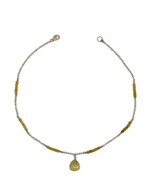 Burmese Jade & Citrine Pendant Necklace