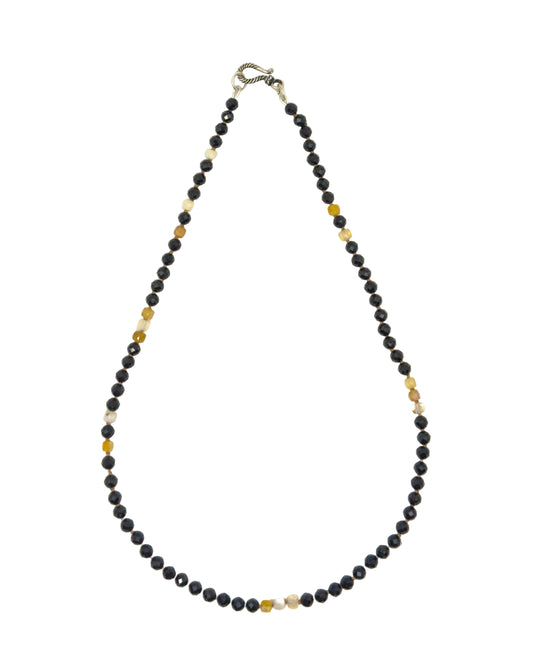 Opal & Black Spinel Gemstone Necklace