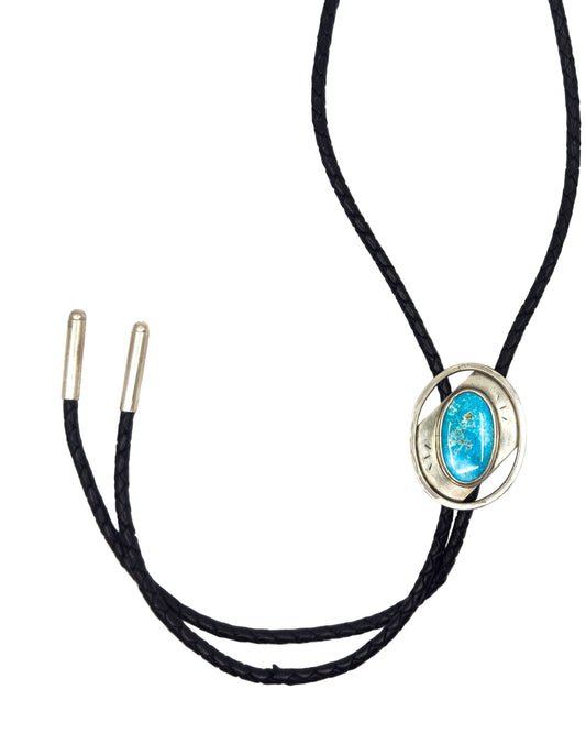 Royston Turquoise & Sterling Silver Modern Bolo Tie