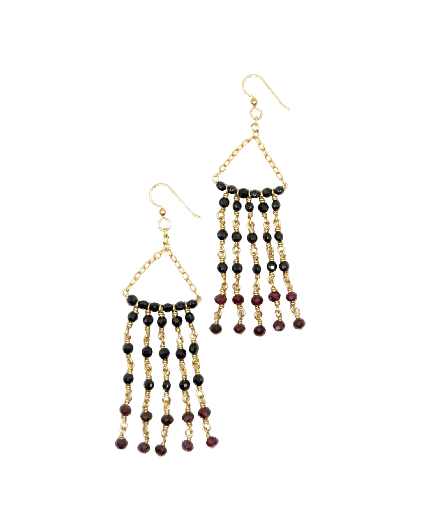 Elegant Chandelier Black Spinel Gemstone Earrings