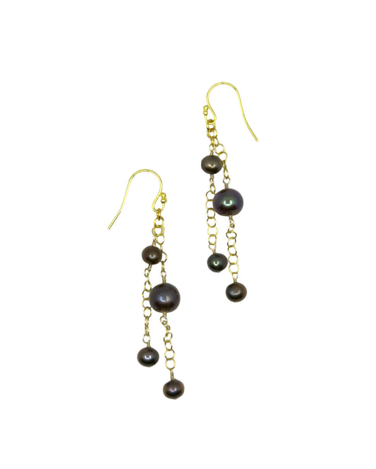 Tahitian Pearls and Chain Drop Pearls