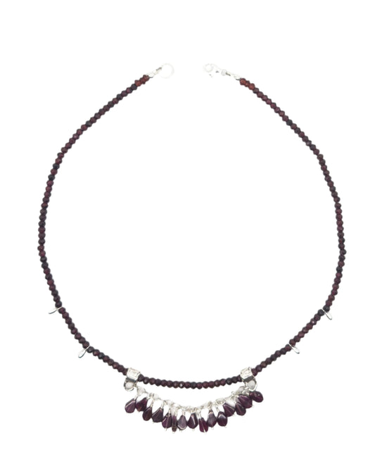 Garnet and Sterling Silver Necklace