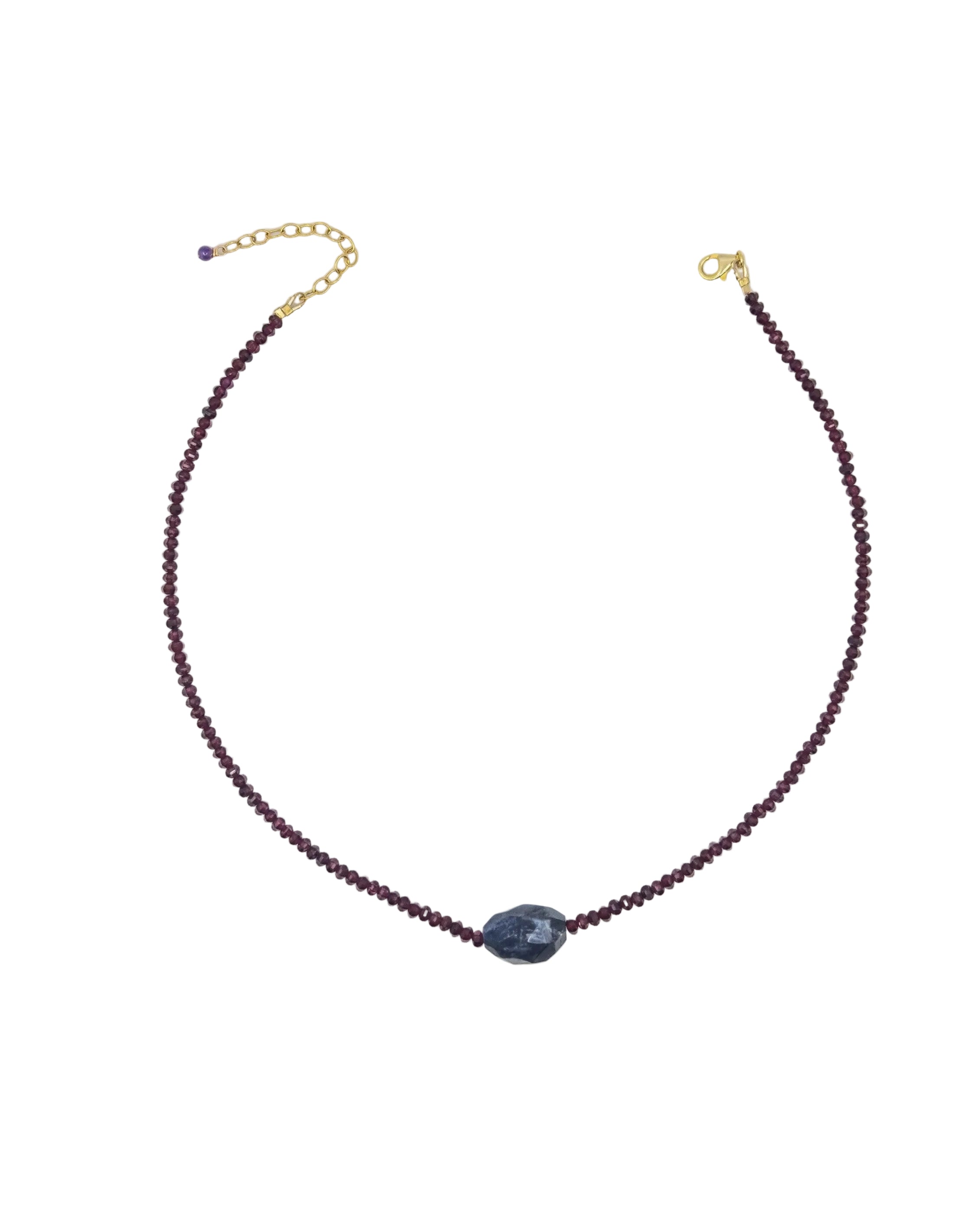 Deep Red Garnet Necklace with Natural Apatite Center Stone – Terry
