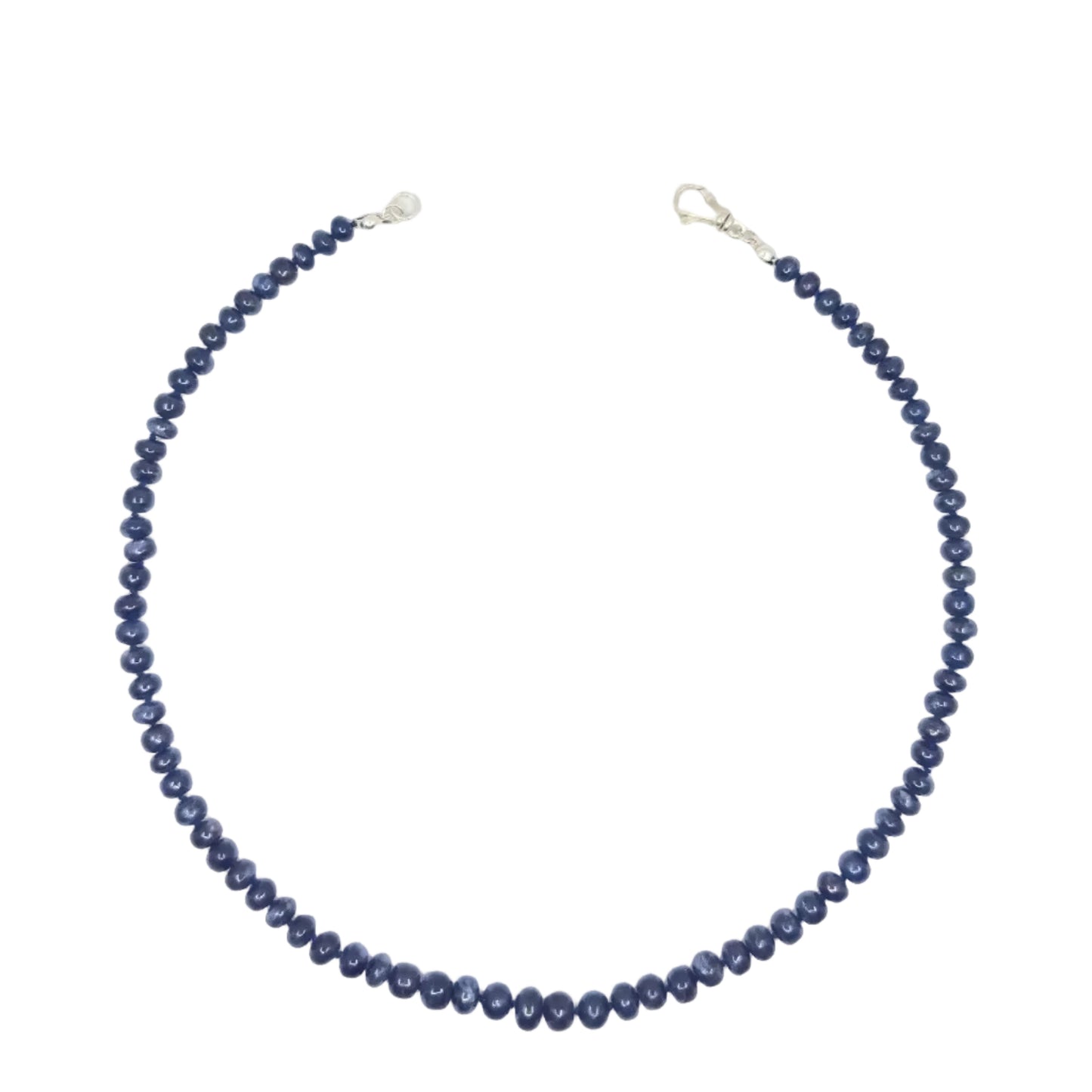 Deep Blue Genuine Sapphire Hand-Knotted Necklace