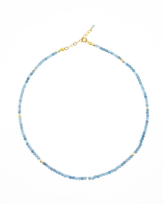 Delicate Aquamarine Beaded Gemstone Necklace