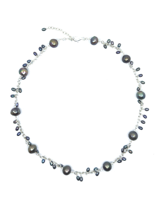 Tahitian Pearl and Silver Necklace