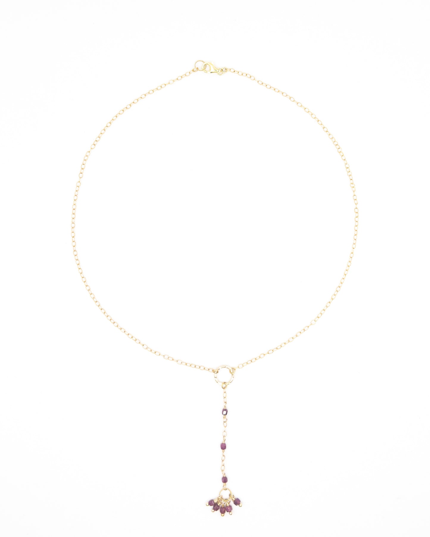 Ruby Drop Gold Necklace