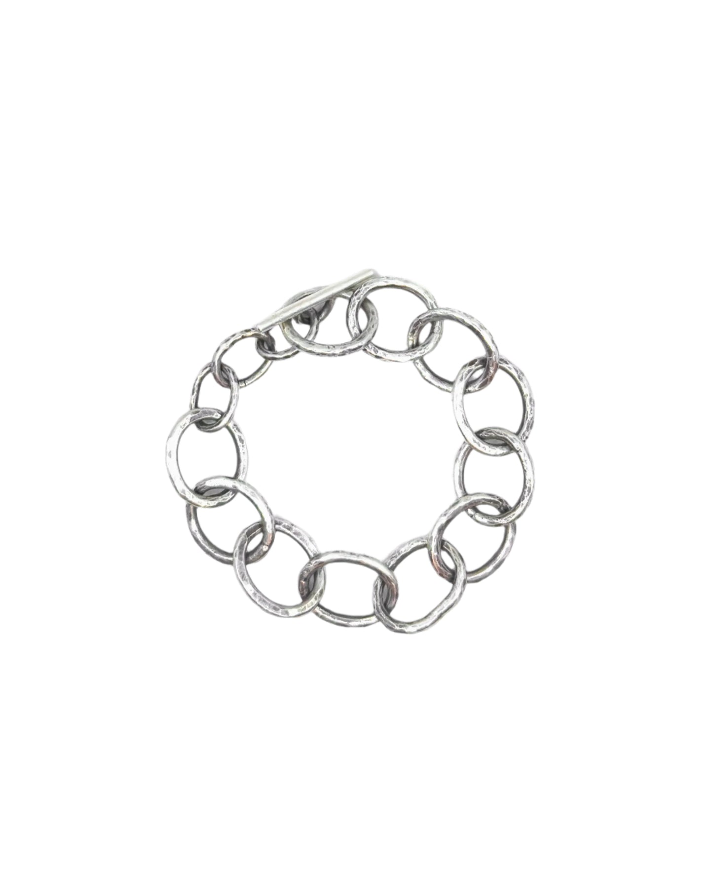 Chunky Hand-forged Sterling Silver Chain Bracelet