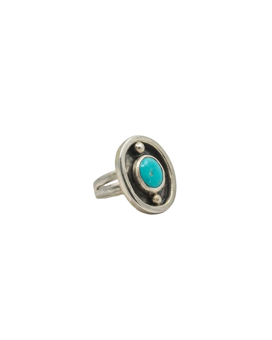 Sterling Silver and Turquoise Oval Ring