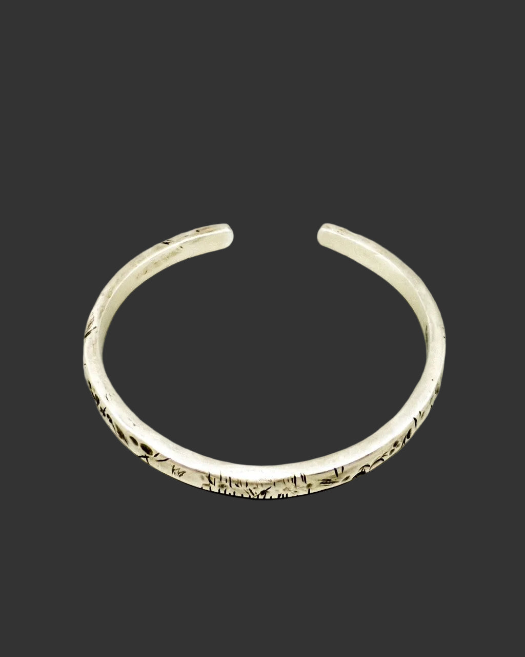 Hammered and Distressed Sterling Silver Cuff