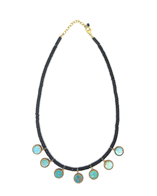 North American Turquoise & Black Onyx Necklace