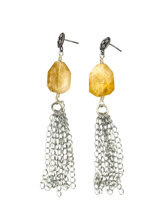 Sterling Silver & Citrine Earrings